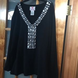 Plus Rhinestone Tunic Sweater
